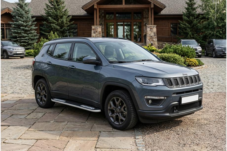 Jeep Compass 2016- рр. Бокові пороги Tayga V2 (2 шт., Алюміній) Image