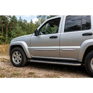 Бокові пороги Maydos V1 (2 шт., Алюміній) Jeep Cherokee/Liberty 2002-2007 рр. фото 1