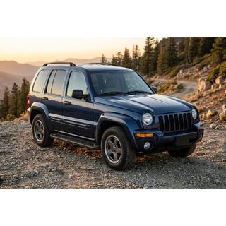 Бокові пороги Allmond Black (2 шт., Алюміній) Jeep Cherokee/Liberty 2002-2007 рр. фото 1