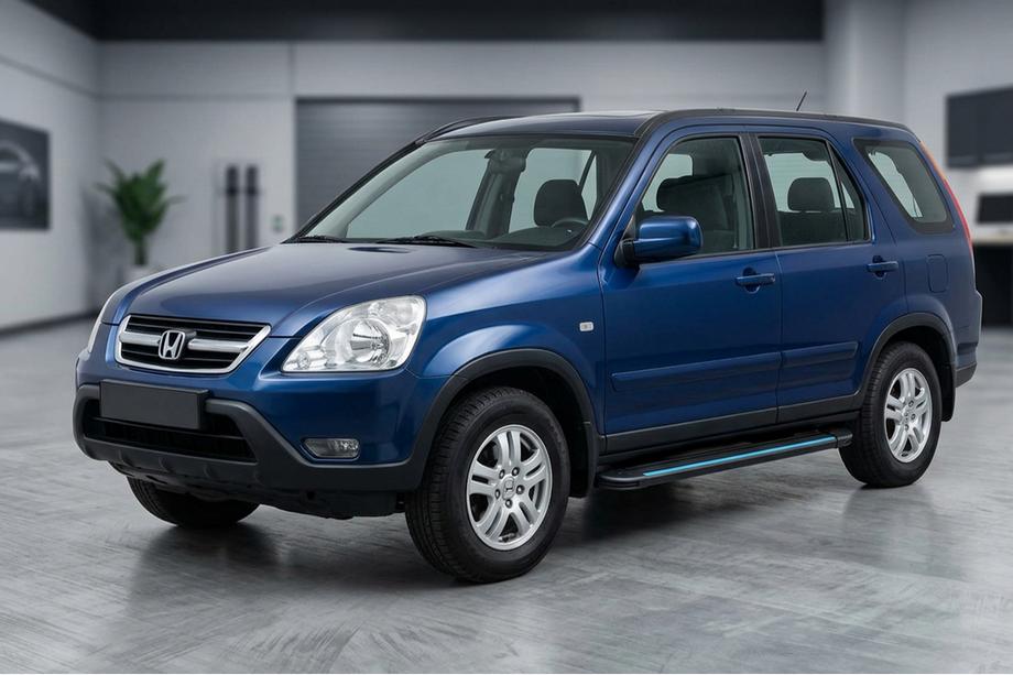 Honda CRV 2001-2006 рр. Бокові пороги Maya Blue (2 шт., Алюміній) Фото 1