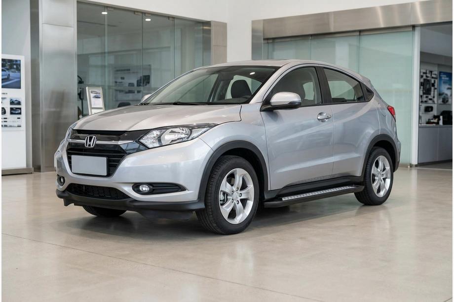 Honda HR-V 2014-2021 рр. Бокові пороги Vision New Black (2 шт., Алюміній) Фото 1