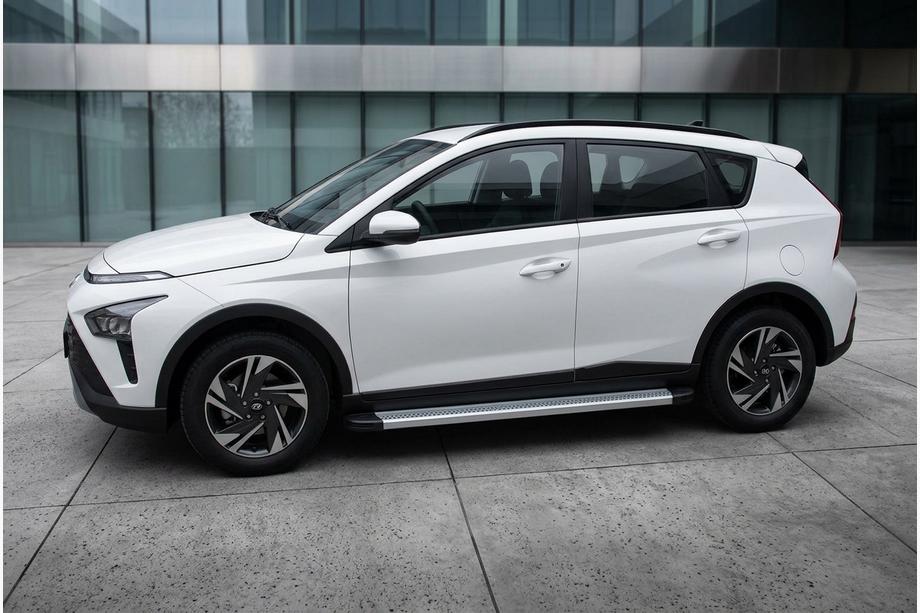 Hyundai Bayon 2021- рр. Бокові пороги Maya V2 (2 шт., Алюміній) Фото 2