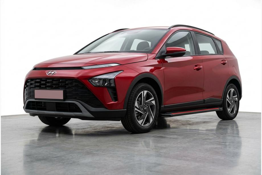 Hyundai Bayon 2021- рр. Бокові пороги Maya Red (2 шт., Алюміній) Image