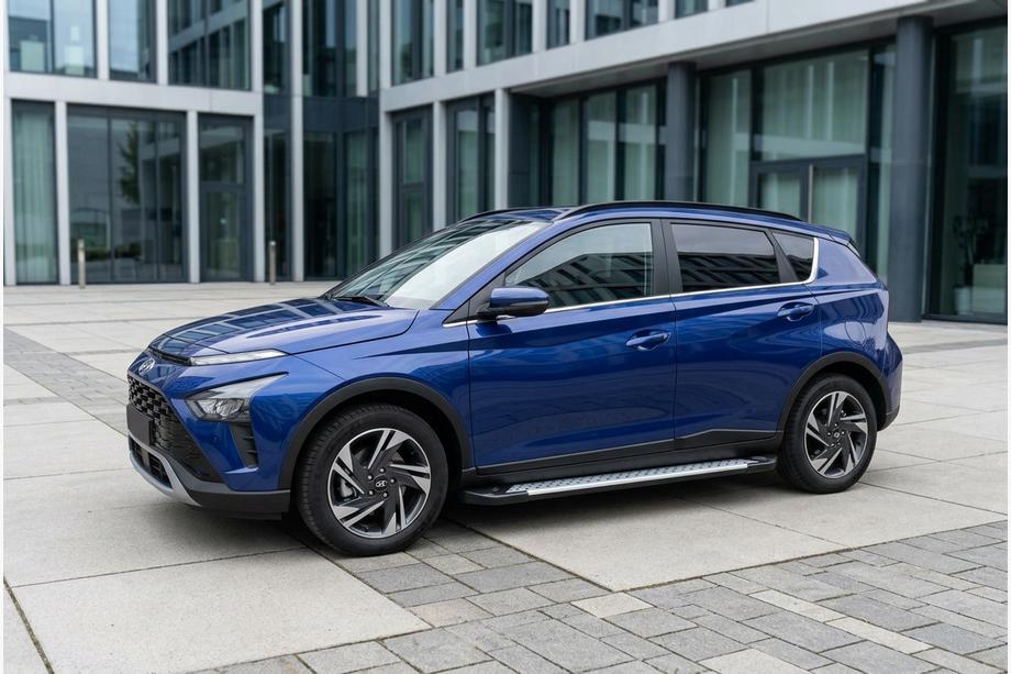 Hyundai Bayon 2021- рр. Бокові пороги Allmond Grey (2 шт., Алюміній) Фото 1