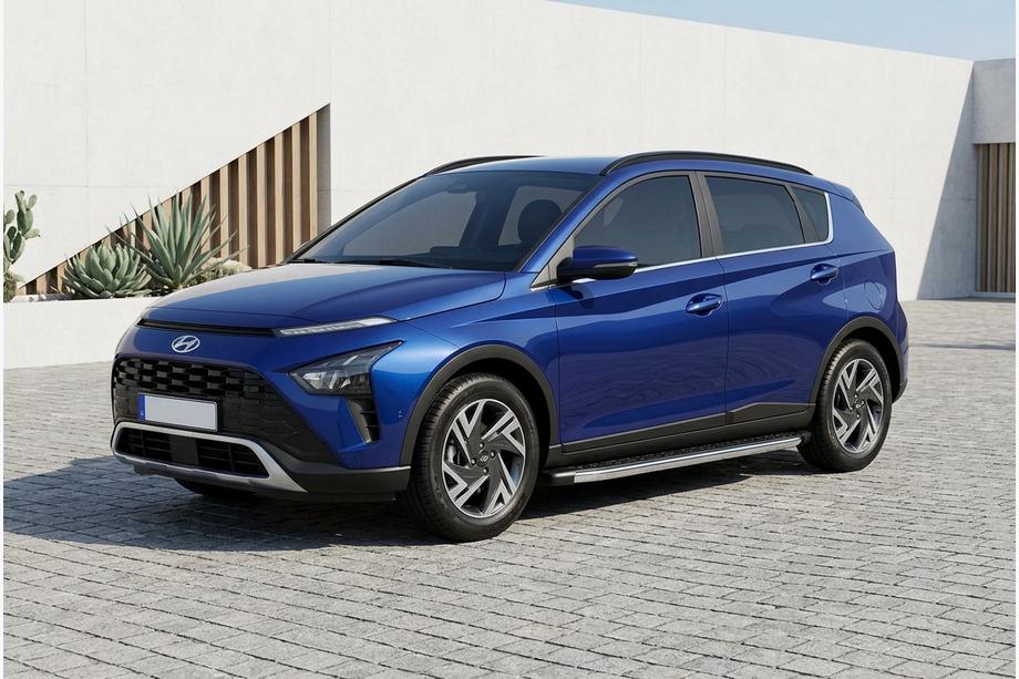Hyundai Bayon 2021- рр. Бокові пороги BlackLine (2 шт., Алюміній) Фото 1