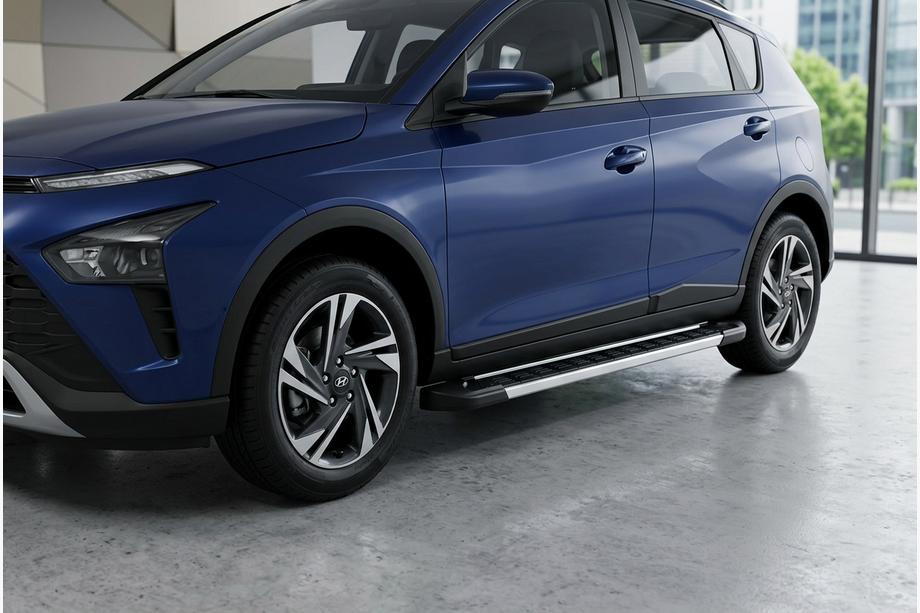 Hyundai Bayon 2021- рр. Бокові пороги RedLine (2 шт., Алюміній) Image