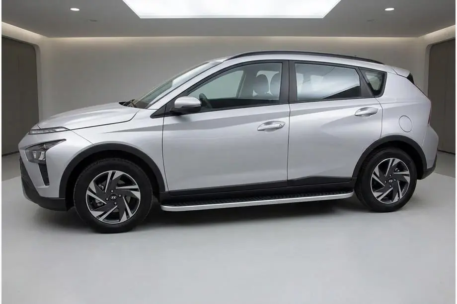 Hyundai Bayon 2021- рр. Бокові пороги Tayga Grey (2 шт., Алюміній) Фото 2