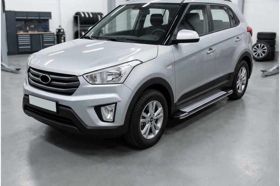 Hyundai Creta 2014-2020 рр. Бокові пороги Rainbow (2 шт., Алюміній) Фото 1