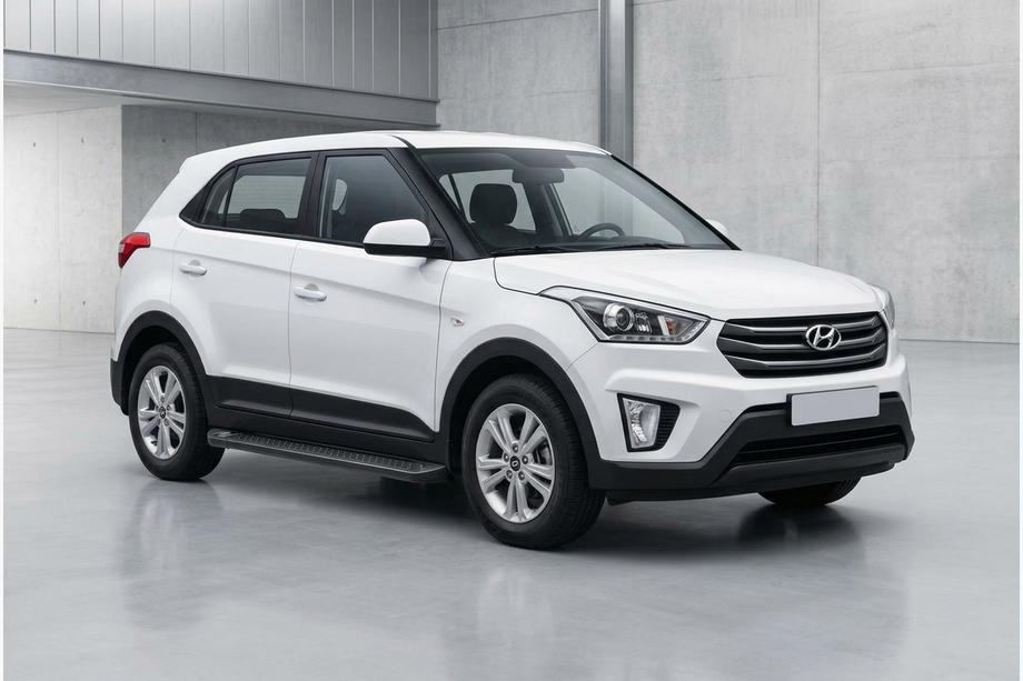 Hyundai Creta 2014-2020 рр. Бокові пороги Allmond Black (2 шт., Алюміній) Фото 1