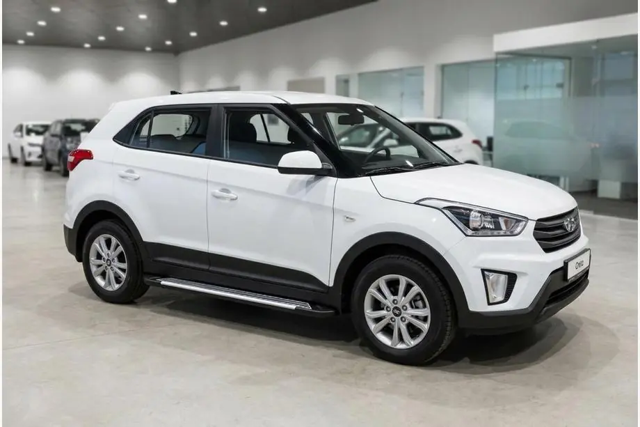 Hyundai Creta 2014-2020 рр. Бокові пороги Line (2 шт., Алюміній) Фото 1