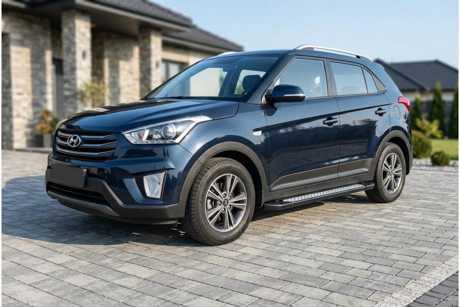 Hyundai Creta 2014-2020 рр. Бокові пороги Vision New Black (2 шт., Алюміній) Фото 1