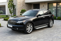 Infiniti FX 2003-2008 рр. Бокові пороги Maya V2 (2 шт., Алюміній) фото 1