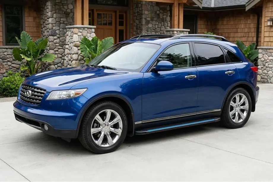 Infiniti FX 2003-2008 рр. Бокові пороги Maya Blue (2 шт., Алюміній) Image