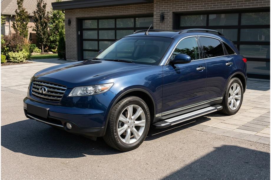 Infiniti FX 2003-2008 рр. Бокові пороги Rainbow (2 шт., Алюміній) Image