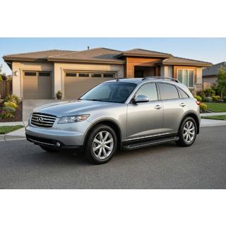 Бокові пороги Allmond Black (2 шт., Алюміній) Infiniti FX 2003-2008 рр. фото 1
