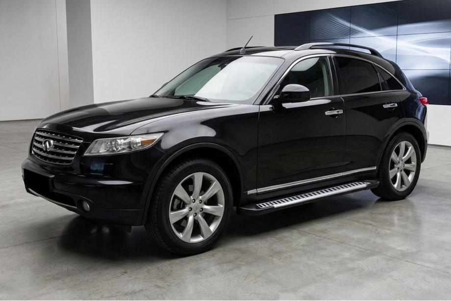 Infiniti FX 2003-2008 рр. Бокові пороги Line (2 шт., Алюміній) Image