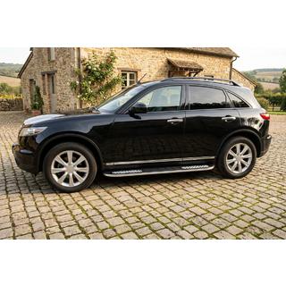 Бокові пороги Tayga V2 (2 шт., Алюміній) Infiniti FX 2003-2008 рр. фото 1