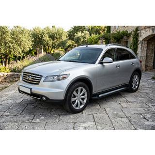 Бокові пороги Vision New Black (2 шт., Алюміній) Infiniti FX 2003-2008 рр. фото 1
