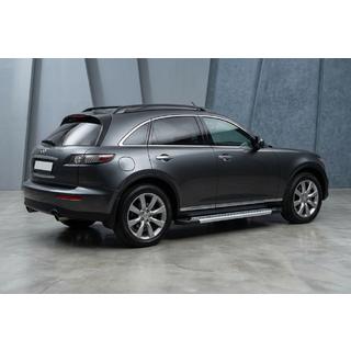 Бокові пороги Vision New Grey (2 шт., Алюміній) Infiniti FX 2003-2008 рр. фото 1