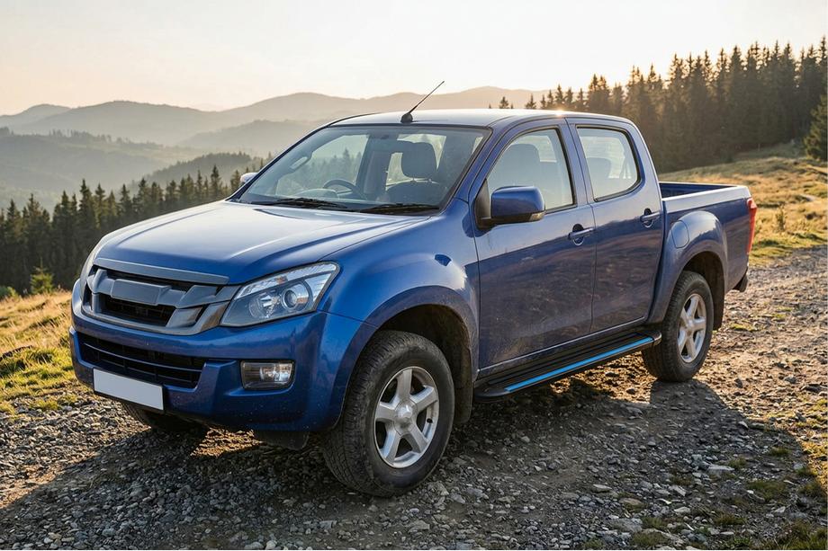Isuzu D-Max 2011-2019 рр. Бокові пороги Maya Blue (2 шт., Алюміній) Image