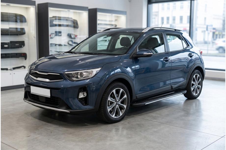 Kia Stonic 2017- рр. Бокові пороги Bosphorus Grey (2 шт., Алюміній) Image