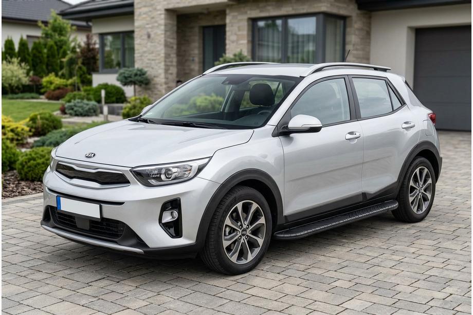 Kia Stonic 2017- рр. Бокові пороги Bosphorus Black (2 шт., Алюміній) Image