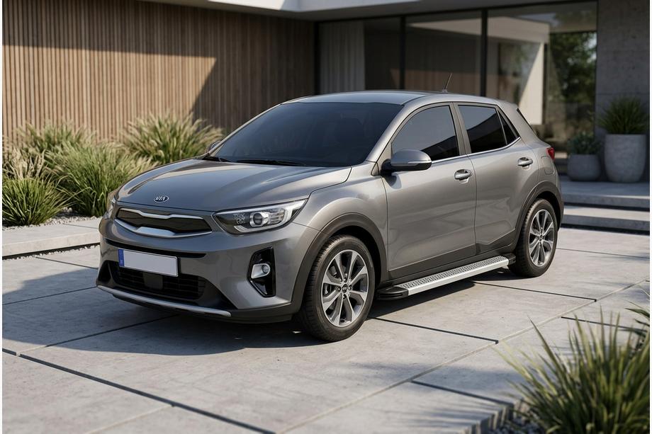 Kia Stonic 2017- рр. Бокові пороги Maya V2 (2 шт., Алюміній) Image