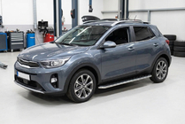 Kia Stonic 2017- рр. Бокові пороги Maydos V1 (2 шт., Алюміній) фото 1