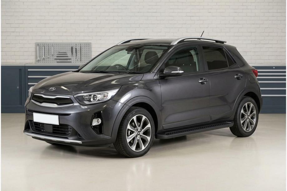 Kia Stonic 2017- рр. Бокові пороги Allmond Black (2 шт., Алюміній) Image