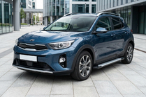 Kia Stonic 2017- рр. Бокові пороги Allmond Grey (2 шт., Алюміній) фото 1