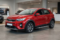 Kia Stonic 2017- рр. Бокові пороги Sunrise (2 шт., Алюміній) фото 1