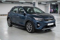 Kia Stonic 2017- рр. Бокові пороги Tayga Black (2 шт., Алюміній) фото 1