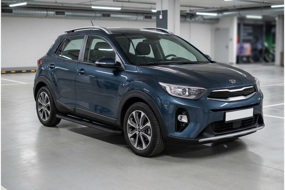 Kia Stonic 2017- рр. Бокові пороги Tayga Black (2 шт., Алюміній) Image