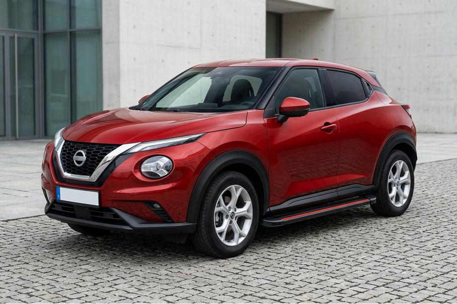 Nissan Juke 2020- рр. Бокові пороги Maya Red (2 шт., Алюміній) Image