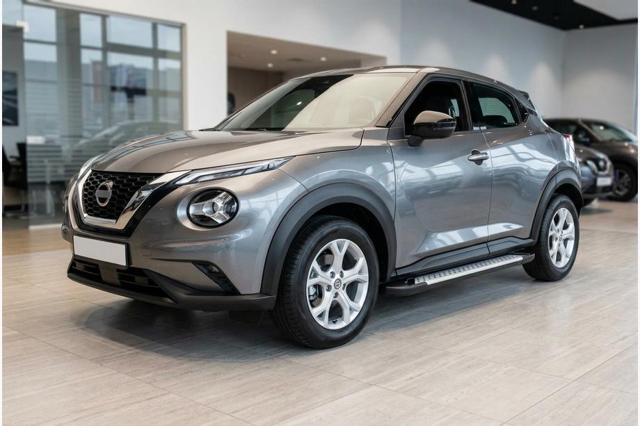 Nissan Juke 2020- рр. Бокові пороги Allmond Grey (2 шт., Алюміній) Фото 1