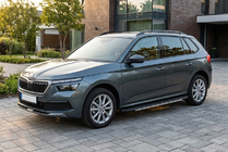 Skoda Kamiq 2019- рр. Бокові пороги Bosphore Grey (2 шт., Алюміній) фото 1