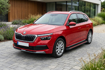 Skoda Kamiq 2019- рр. Бокові пороги Maya Red (2 шт., Алюміній) фото 1