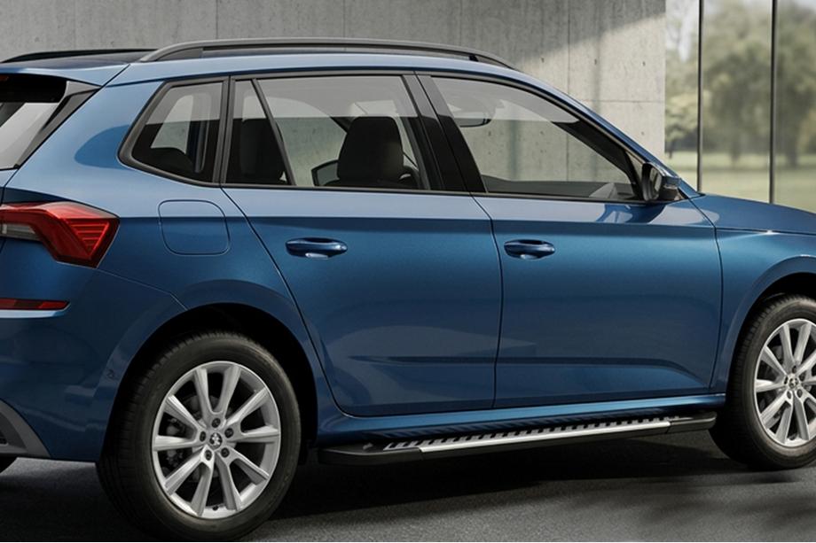 Skoda Kamiq 2019- рр. Бокові пороги Line (2 шт., Алюміній) Image