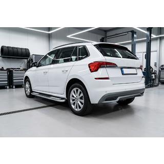 Бокові пороги Tayga V2 (2 шт., Алюміній) Skoda Kamiq 2019- рр. фото 1
