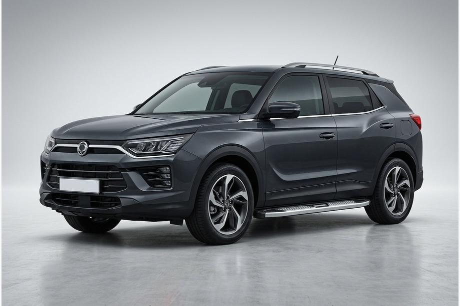 SsangYong Korando 2019- рр. Бокові пороги Mevsim Grey (2 шт., Алюміній) Фото 1