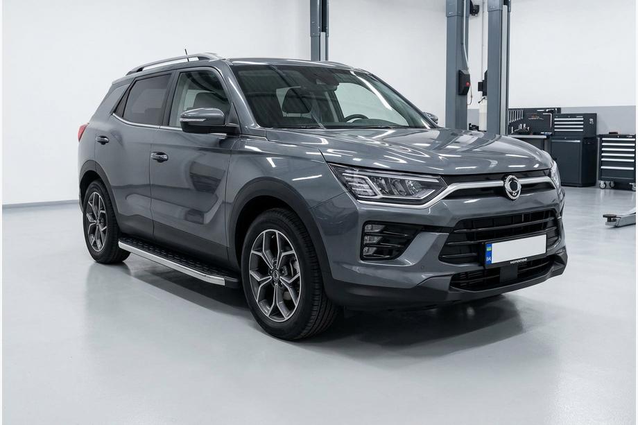SsangYong Korando 2019- рр. Бокові пороги BlackLine (2 шт., Алюміній) Фото 1