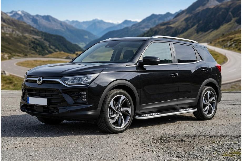 SsangYong Korando 2019- рр. Бокові пороги Tayga V2 (2 шт., Алюміній) Фото 1