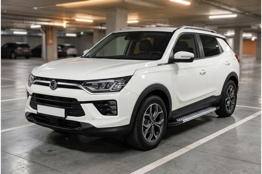 SsangYong Korando 2019- рр. Бокові пороги Vision New Grey (2 шт., Алюміній) Фото 1