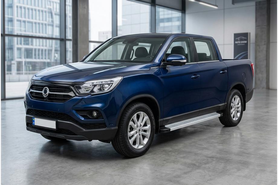 SsangYong Musso II 2018- рр. Бокові пороги Maya V2 (2 шт., Алюміній) Фото 1