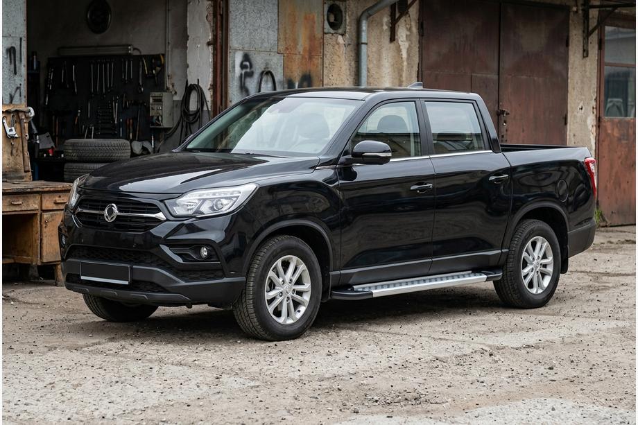SsangYong Musso II 2018- рр. Бокові пороги Vision New Grey (2 шт., Алюміній) Фото 1