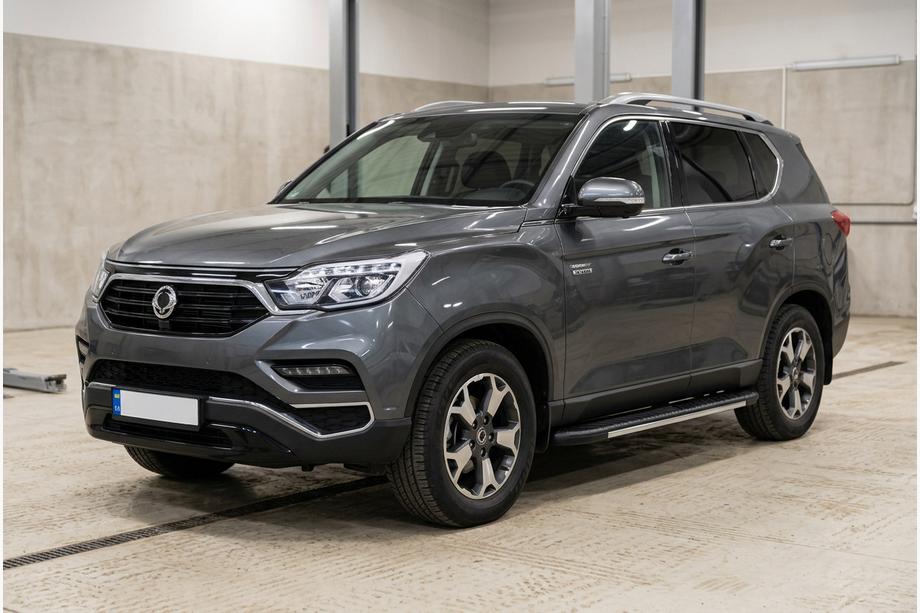 SsangYong Rexton II 2017- рр. Бокові пороги Bosphore Grey (2 шт., Алюміній) Image