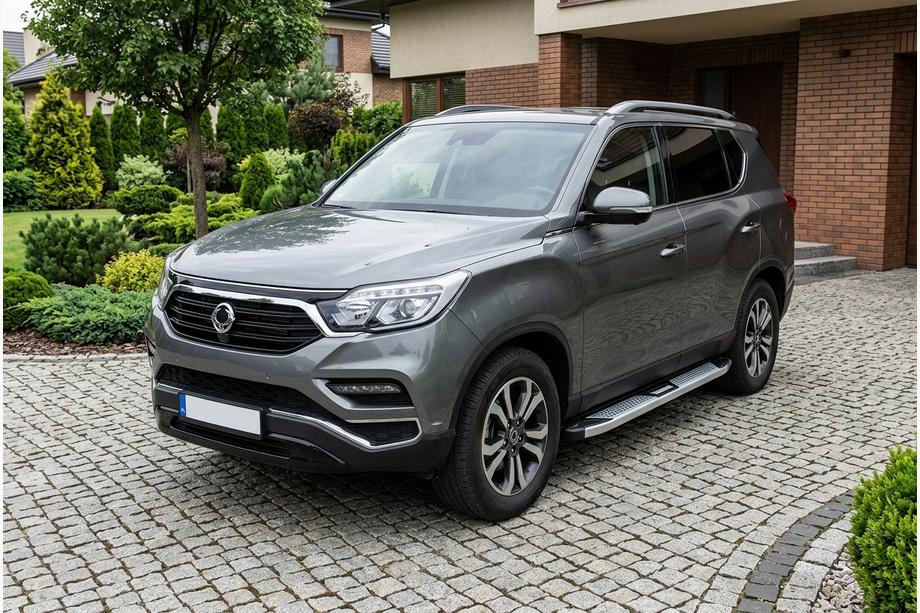 SsangYong Rexton II 2017- рр. Бокові пороги Mevsim Grey (2 шт., Алюміній) Фото 1