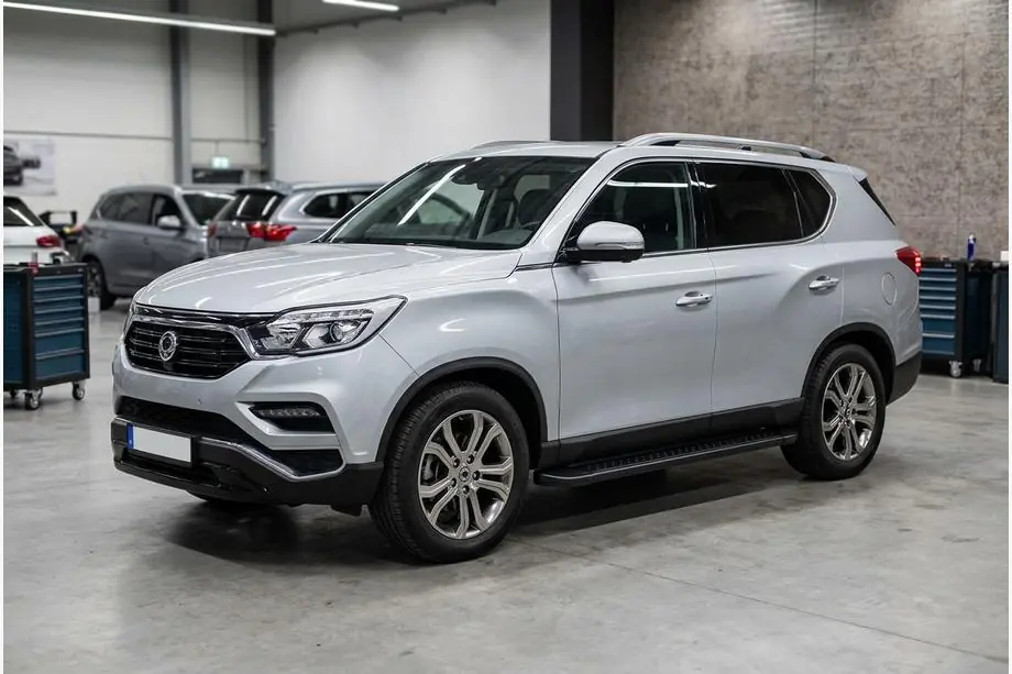 SsangYong Rexton II 2017- рр. Бокові пороги Allmond Black (2 шт., Алюміній) Фото 1