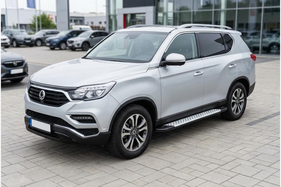 SsangYong Rexton II 2017- рр. Бокові пороги Allmond Grey (2 шт., Алюміній) Фото 1