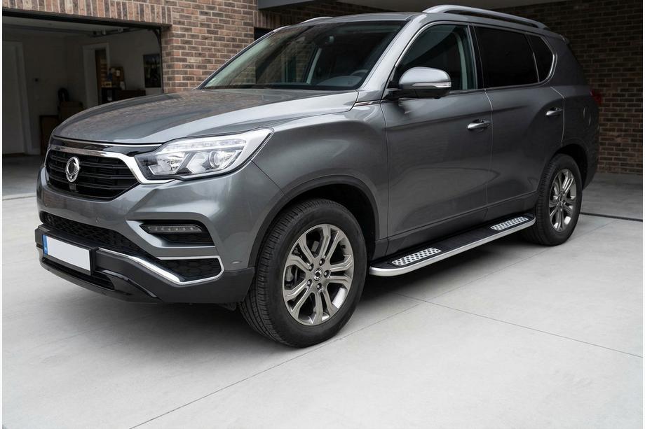 SsangYong Rexton II 2017- рр. Бокові пороги Tayga V2 (2 шт., Алюміній) Фото 1